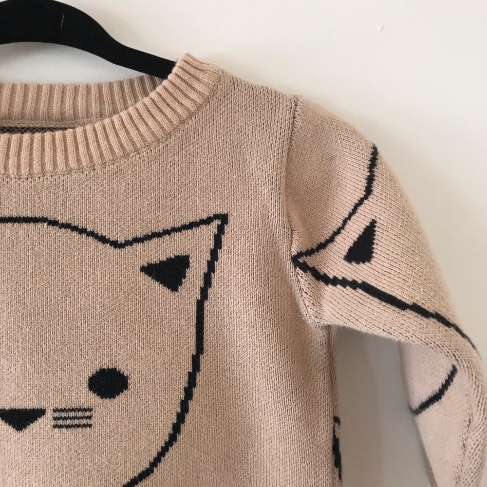 HuxBaby || Cotton Knit Cat Jumper Sweater - Picture 3 of 6